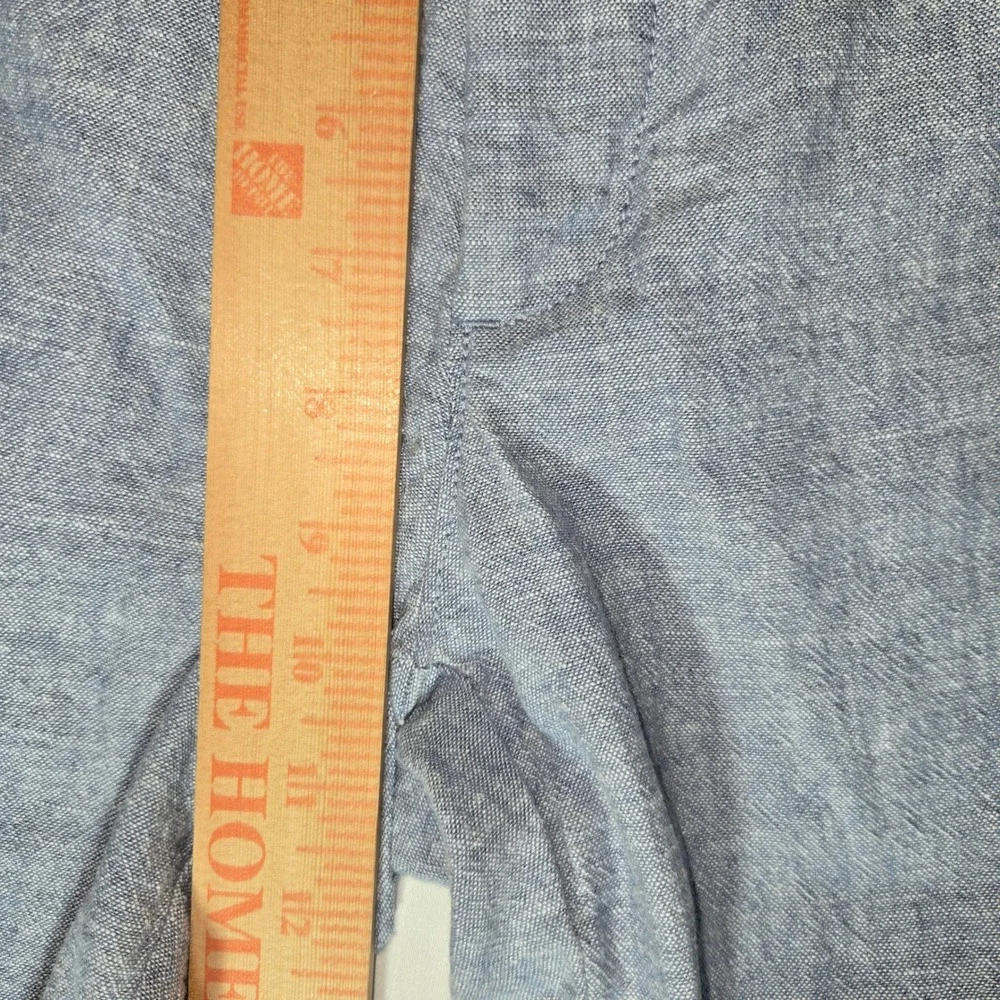 J.Crew Straight Fit Linen Cotton Blend Pants Blue BH747 Mens 32x34 Heathered